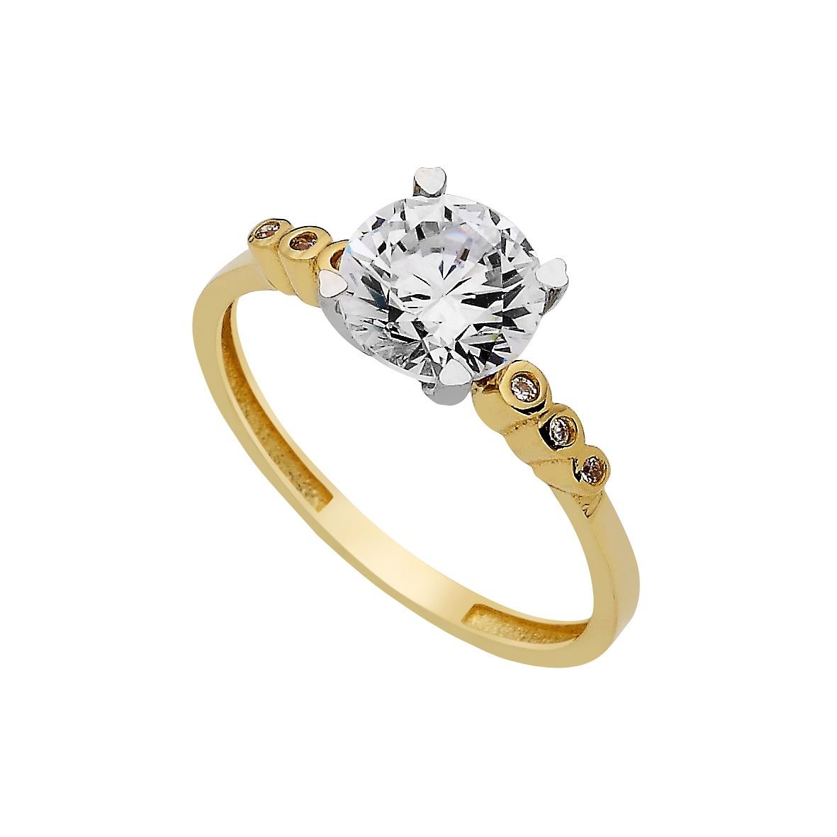 Beelo Gold 14K Altın Tek Taş Yüzük TYTT003