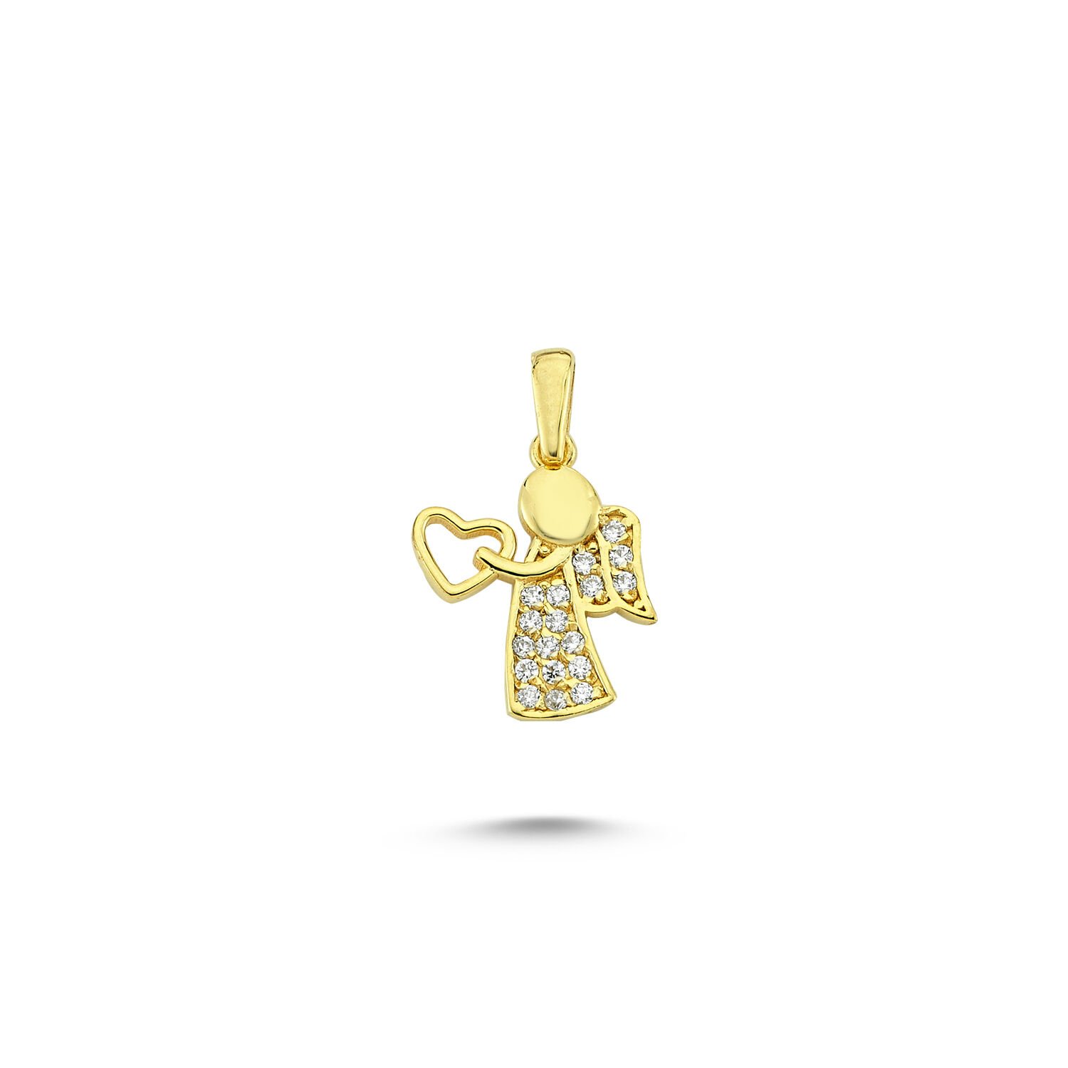 Beelo Gold 14K Altın Kalpli Peri Kolye Ucu