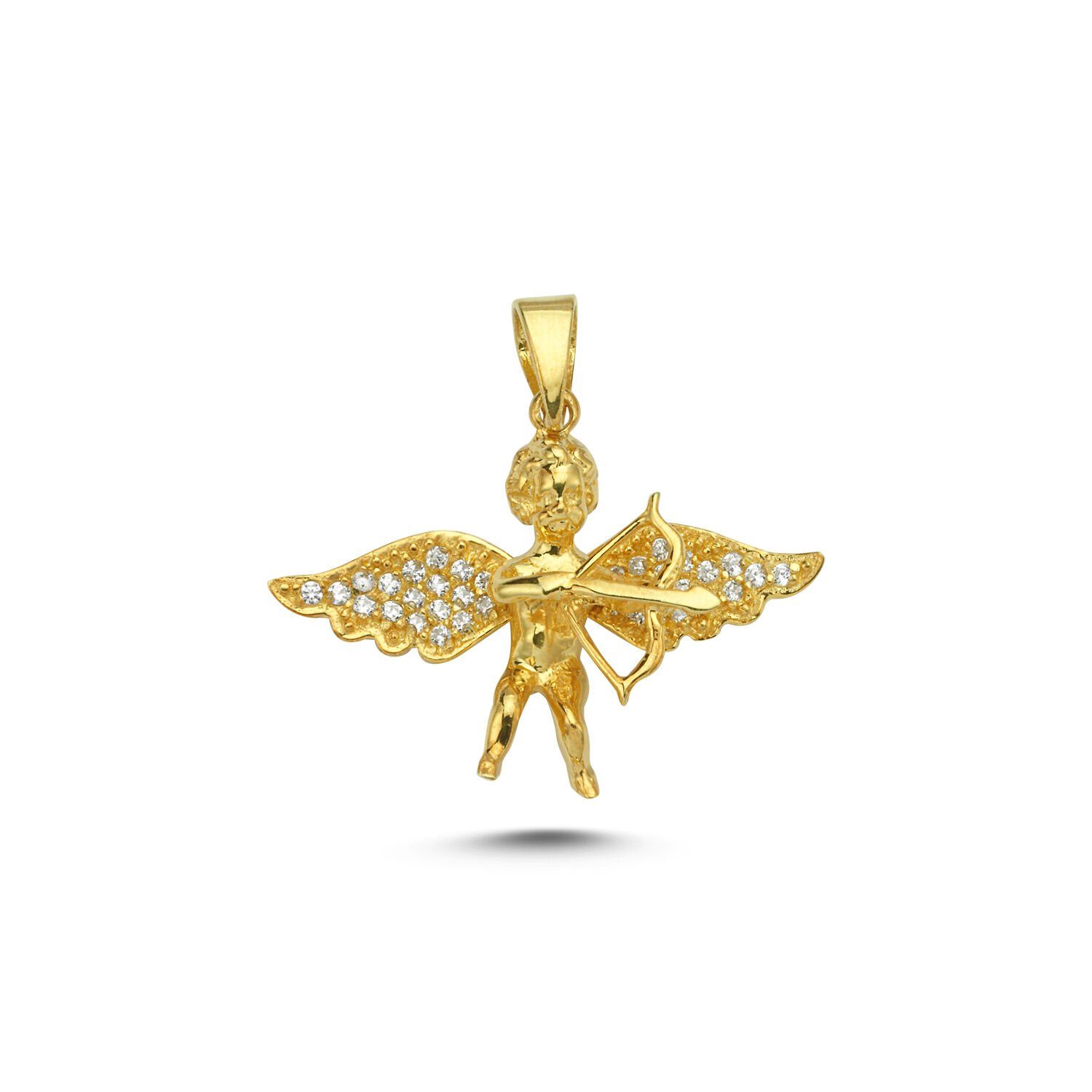 Beelo Gold 14K Altın Oklu Melek Kolye Ucu