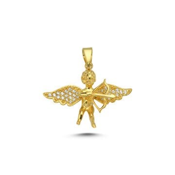 Beelo Gold 14K Altın Oklu Melek Kolye Ucu