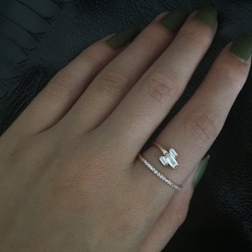 Beelo Silver  925K Gümüş Baget Tasarım Yüzük
