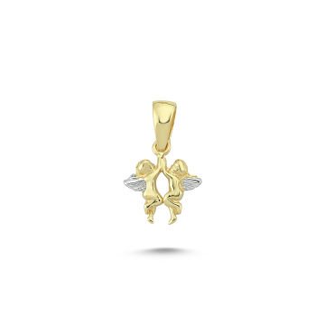 Beelo Gold 14K Altın İkiz Melek Kolye Ucu