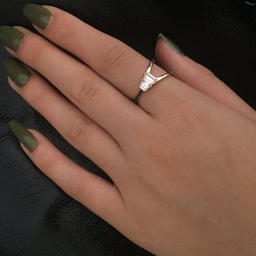 Beelo Silver  925K Gümüş Baget Tasarım Yüzük