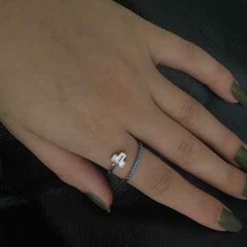 Beelo Silver  925K Gümüş Baget Tasarım Yüzük