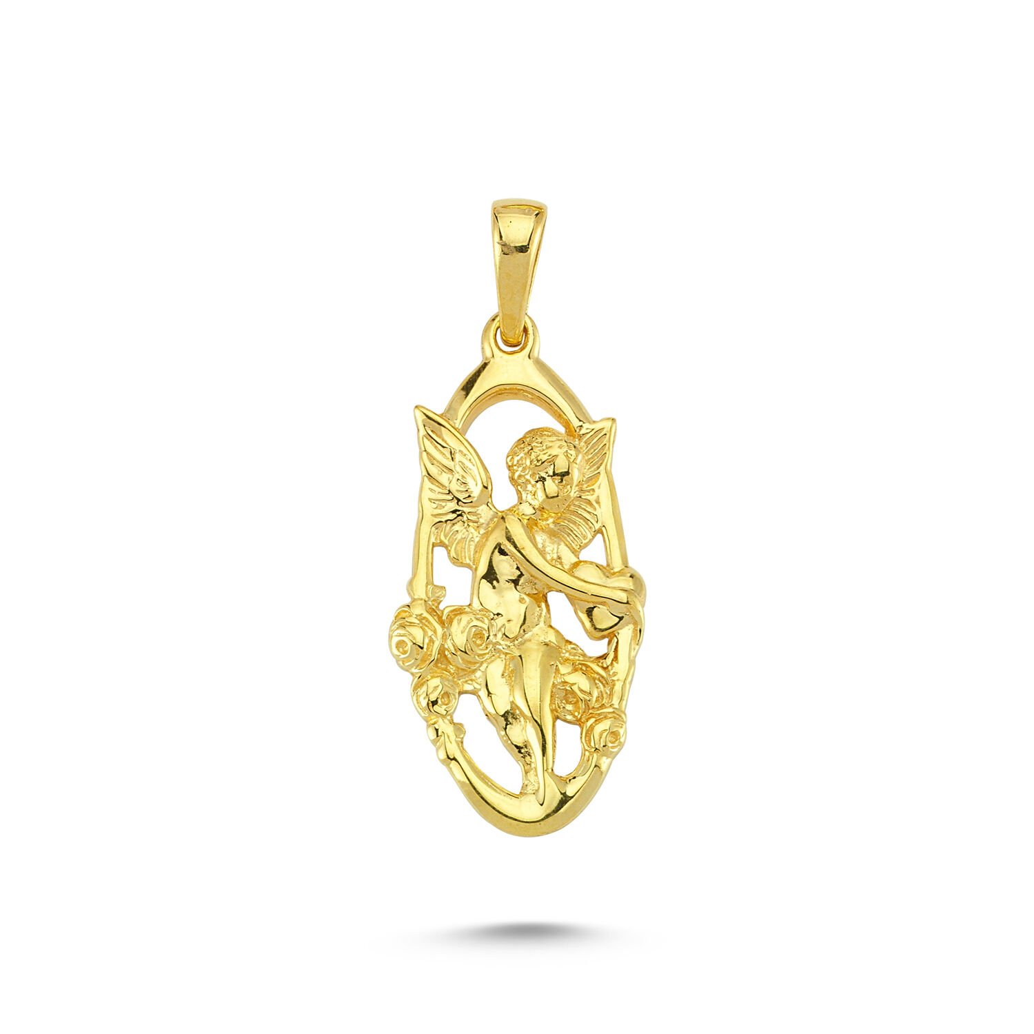 Beelo Gold 14K Altın Melek Kalp Kolye Ucu