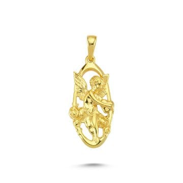 Beelo Gold 14K Altın Melek Kalp Kolye Ucu