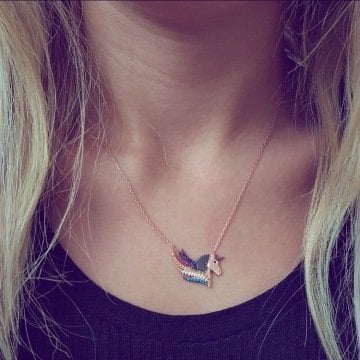 Beelo Silver 925K Gümüş Tasarım Unicorn  Kolye