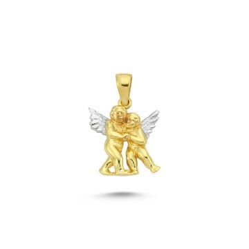Beelo Gold 14K Altın Çift Melek Kolye Ucu