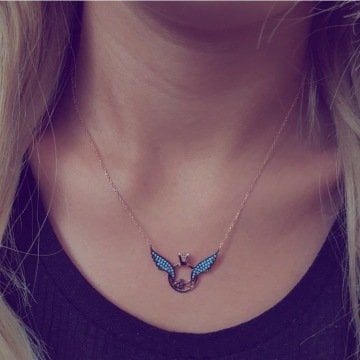 Beelo Silver 925K Gümüş Tasarım Melek  Kolye