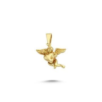 Beelo Gold 14K Altın Kalpli Melek Kolye Ucu