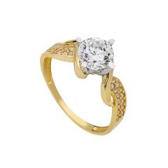 Beelo Gold 14K Altın Tek Taş Yüzük TYTT049