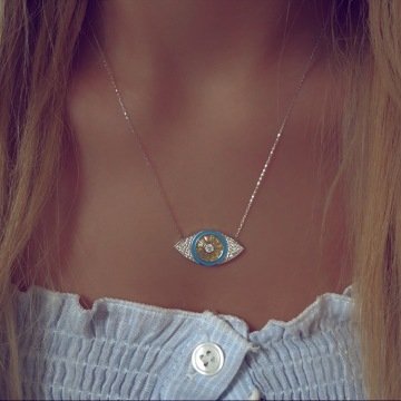 Beelo Silver 925K Gümüş Tasarım Göz Kolye