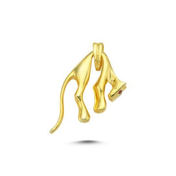 Beelo Gold 14K Altın Panter Taşlı Kolye Ucu