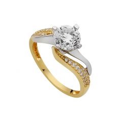 Beelo Gold 14K Altın Tek Taş Yüzük TYTT077