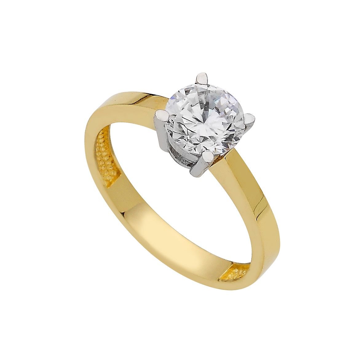 Beelo Gold 14K Altın Tek Taş Yüzük TYTT079