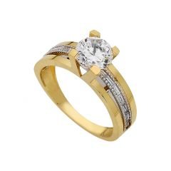 Beelo Gold 14K Altın Tek Taş Yüzük TYTT085
