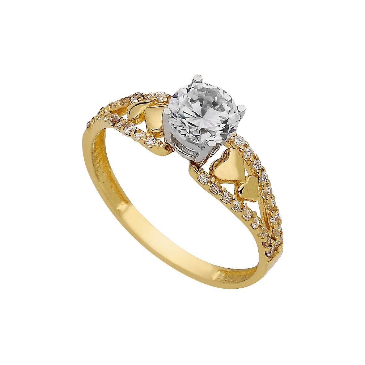 Beelo Gold 14K Altın Tek Taş Yüzük TYTT086