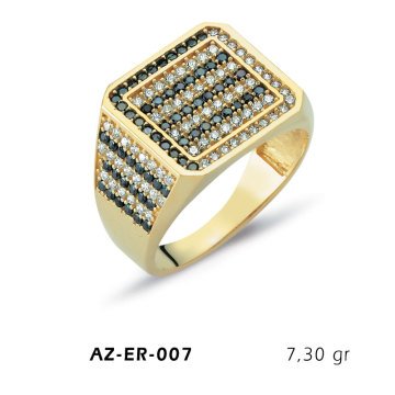 Beelo Gold 14K Altın Erkek Yüzük BGAZER007