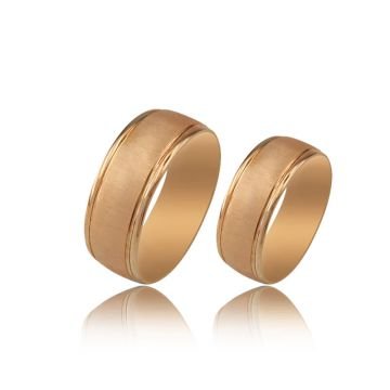 Beelo Gold 14K Altın 8 mm Alyans İkili Set Yüzük