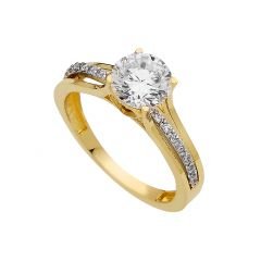 Beelo Gold 14K Altın Tek Taş Yüzük TYTT095