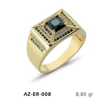 Beelo Gold 14K Altın Erkek Yüzük BGAZER008