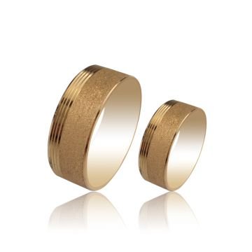 Beelo Gold 14K Altın 8 mm Alyans İkili Set Yüzük