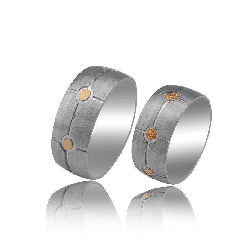 Beelo Gold 14K Altın 8 mm Alyans İkili Set Yüzük