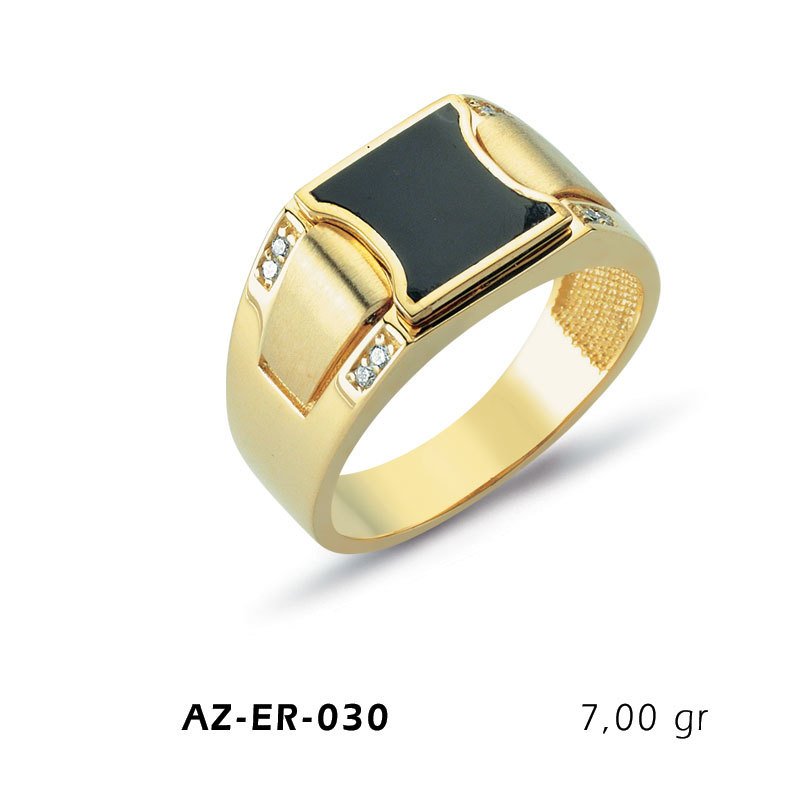 Beelo Gold 14K Altın Erkek Yüzük BGAZER030