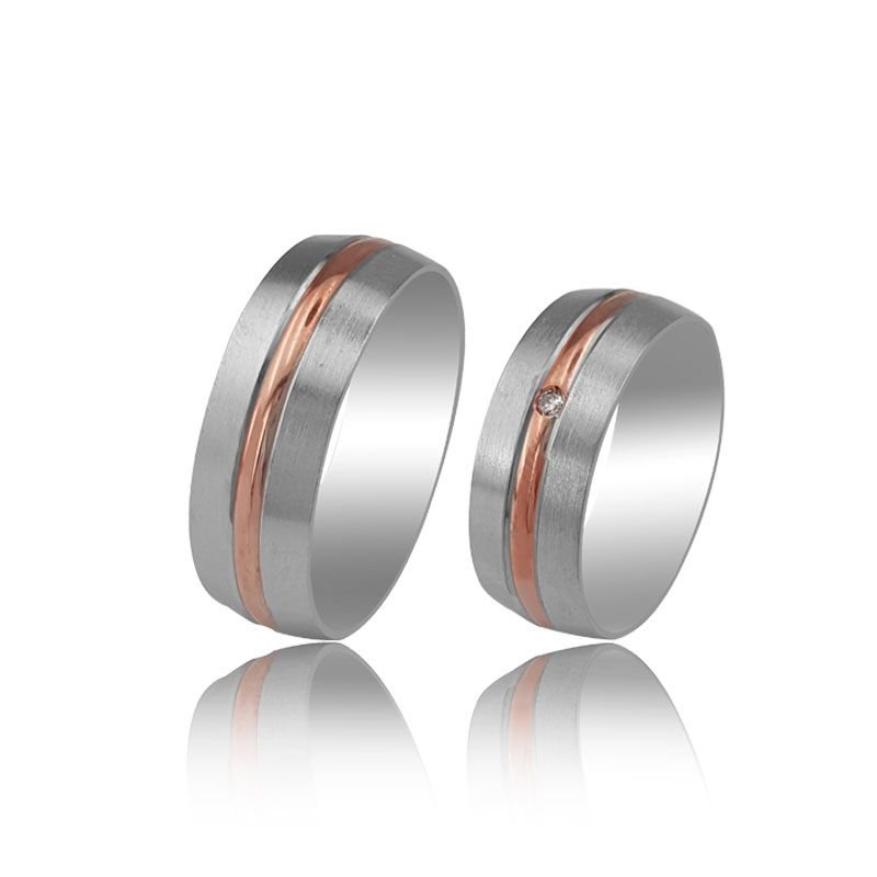 Beelo Gold 14K Altın 7 mm Alyans İkili Set Yüzük