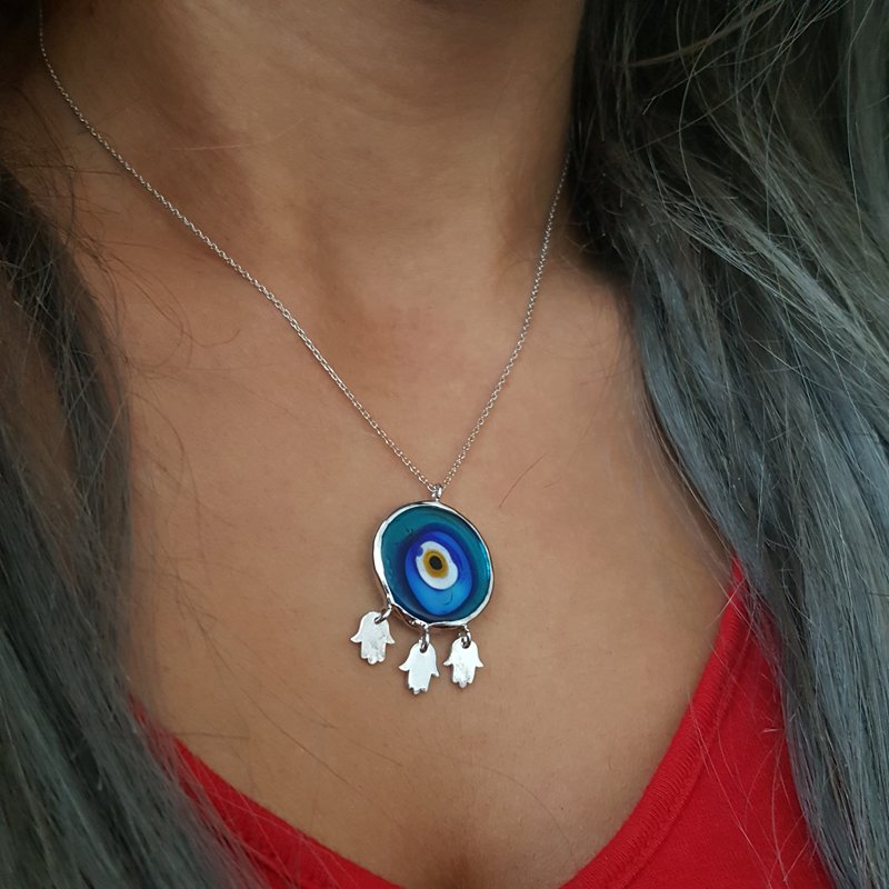 Beelo Silver 925K Gümüş Nazar Kolye
