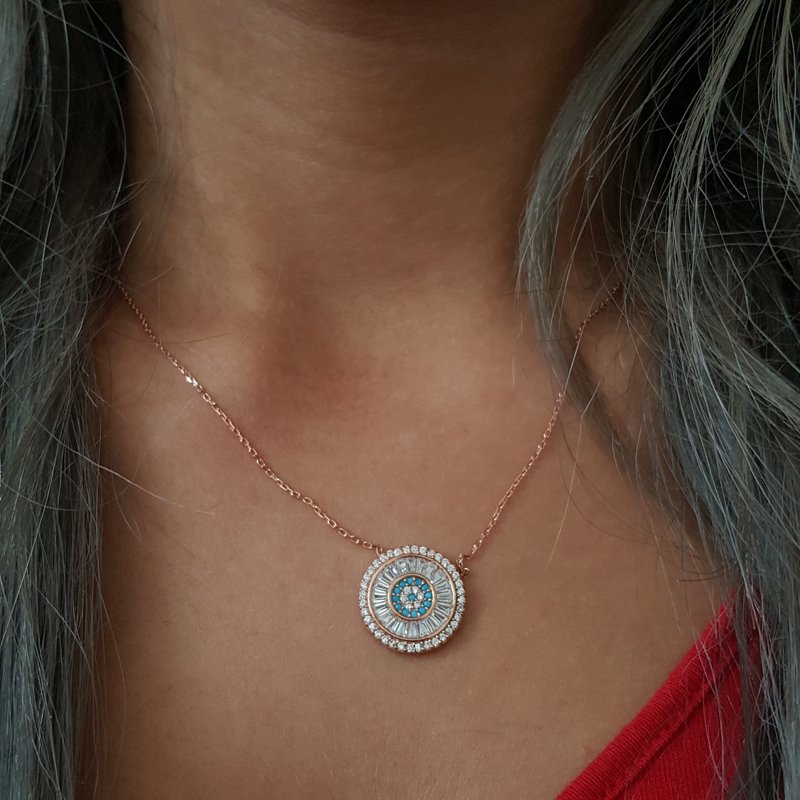 Beelo Silver 925K GümüşTasarım Baget Taşlı Kolye