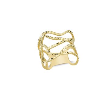 Beelo Gold 14K Altın Tasarım Elmas Kesim Yüzük