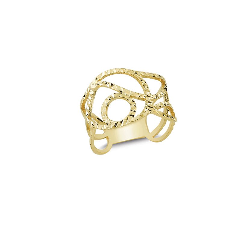 Beelo Gold 14K Altın Tasarım Elmas Kesim Yüzük