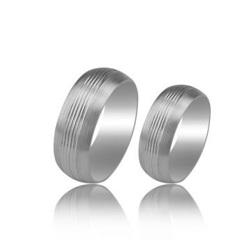 Beelo Gold 14K Altın 8 mm Alyans İkili Set Yüzük