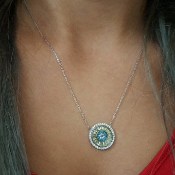 Beelo Silver 925K GümüşTasarım Baget Taşlı Kolye