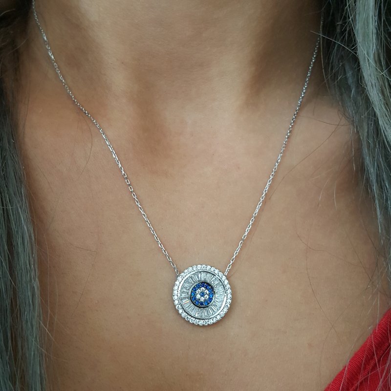 Beelo Silver 925K GümüşTasarım Baget Taşlı Kolye