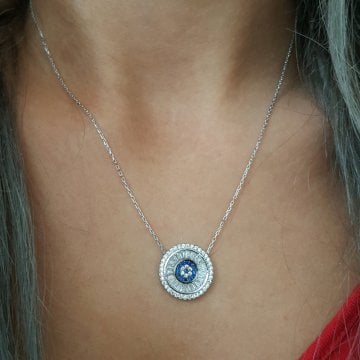 Beelo Silver 925K GümüşTasarım Baget Taşlı Kolye