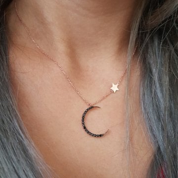 Beelo Silver 925K GümüşTasarım Hilal  Kolye