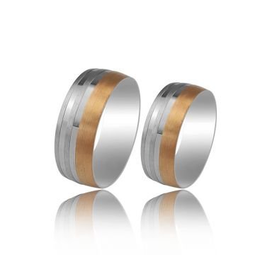 Beelo Gold 14K Altın 7 mm Alyans İkili Set Yüzük