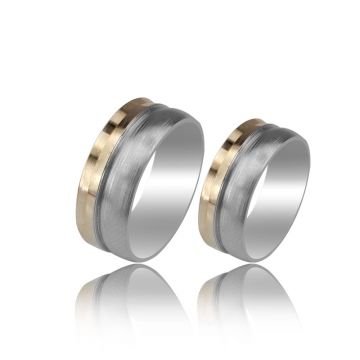 Beelo Gold 14K Altın 8 mm Alyans İkili Set Yüzük
