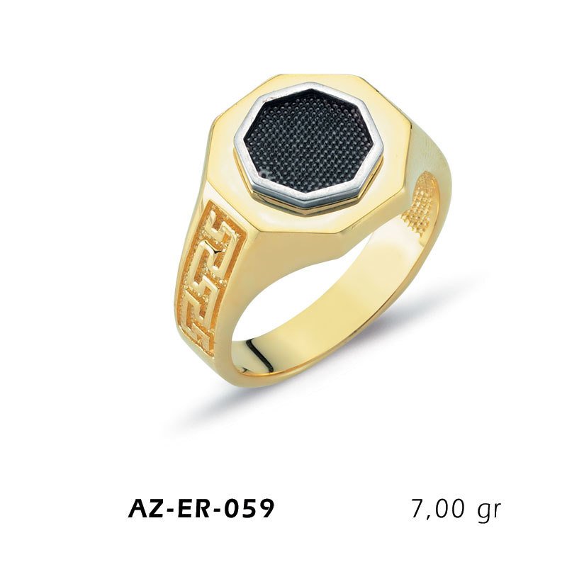 Beelo Gold 14K Altın Erkek Yüzük BGAZER059