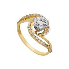 Beelo Gold 14K Altın Tek Taş Yüzük TYTT127