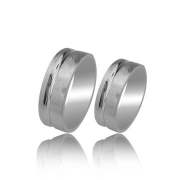 Beelo Gold 14K Altın 7 mm Alyans İkili Set Yüzük