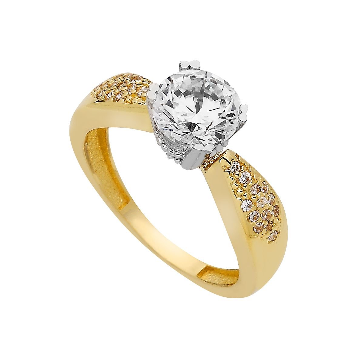 Beelo Gold 14K Altın Tek Taş Yüzük TYTT128