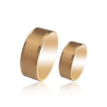 Beelo Gold 14K Altın 8 mm Alyans İkili Set Yüzük