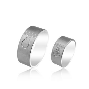 Beelo Gold 14K Altın 8 mm Alyans İkili Set Yüzük
