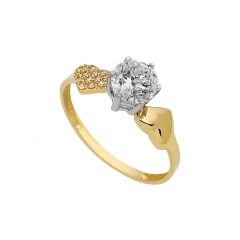 Beelo Gold 14K Altın Tek Taş Yüzük TYTT132