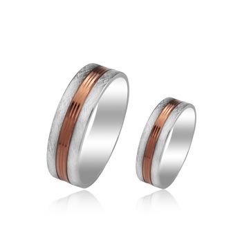 Beelo Gold 14K Altın 8 mm Alyans İkili Set Yüzük