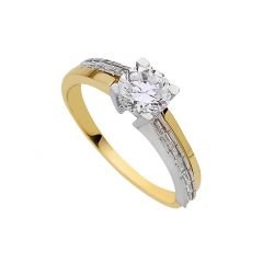 Beelo Gold 14K Altın Tek Taş Yüzük TYTT140