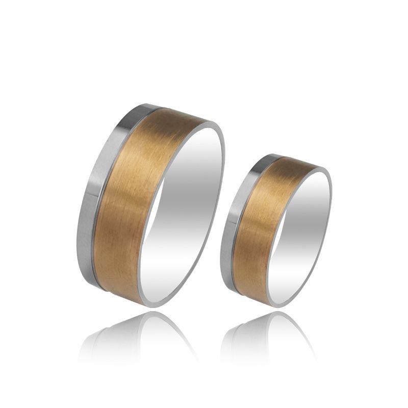 Beelo Gold 14K Altın 8 mm Alyans İkili Set Yüzük